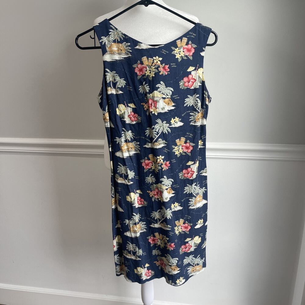 La Cabana Women Tank Dress Bahamas Travel Rayon Tropical Islands Blue Small